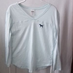 Victoria Secret Pink  very light blue medium tee